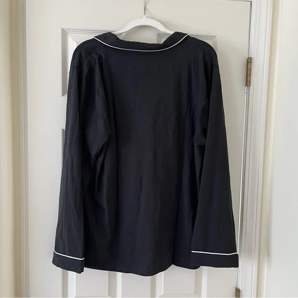 J. Crew Dreamy Cotton-Blend Pajama Top and Pant Set, Size XXL, Black White, NWT - Picture 3 of 12